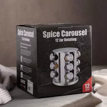 Набор для специй 12пр Профи 19*19*20см серебро 4600822