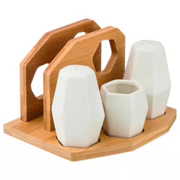 Набор для специй 2пр + подставка для зубочисток + подставка для салфеток Lefard нэйтив 587-151