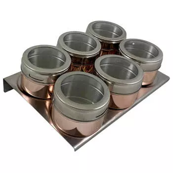 Набор для специй 7пр 20*13*5см Арти-М Agness магниты+металлическая подставка 912-025