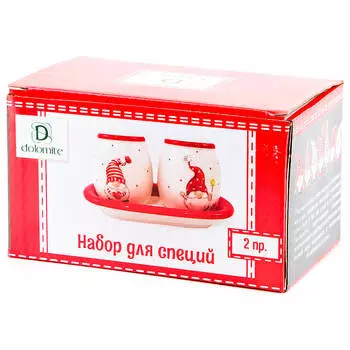 Набор для специй солонка/перечница Dolomite рельефный сказочные гномы 13,5*8*7,5см керамическая n252