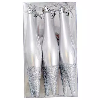 Набор елочных украшений 14,5см 6шт сосульки серебряные матовые sy18cbb-282