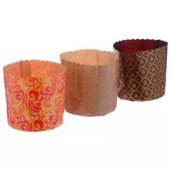 Набор форм для выпечки куличей пасхальный 0,5л бумажные 90*90мм 3шт Marmiton 11350