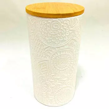 Банка для хранения 11*21,5см Absolut Home слоновая кость керамика d042-8-1