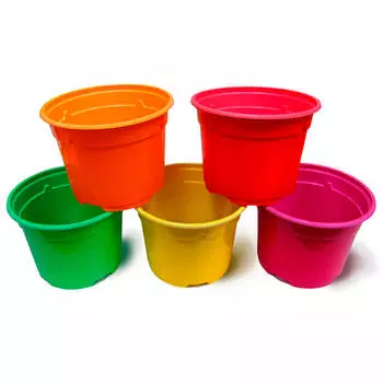 Набор горшков для рассады 5шт 500мл д11 н8,5 мультидача круглый цветной пластик