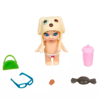 Набор игровой Bondibon куколка Oly в шапочке-ушанке с животным и аксессуарами в банке 6,3х вв3828