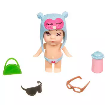 Набор игровой Bondibon куколка Oly в шапочке-ушанке с животным и аксессуарами в банке 6,3х вв3830