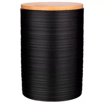 Набор из 3-х емкостей 650мл для сыпучих продуктов 10*10*15см с бамбуковой крышкой 490-428