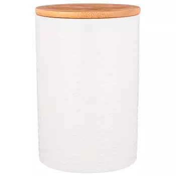 Набор из 3-х емкостей 650мл для сыпучих продуктов 10*10*15см с бамбуковой крышкой 490-430