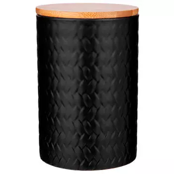 Набор из 3-х емкостей для сыпучих продуктов 10*10*15см с бамбуковой крышкой 490-432