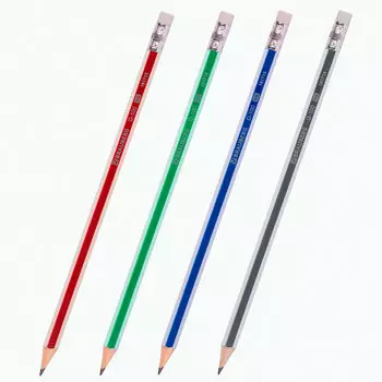 Набор карандашей чернографитных брауберг g-100 4 шт hb с ластиком корпус ассорти 181715