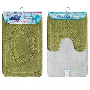 Набор ковриков для ванной шахинтекс эко 45*71+45*43 салатный 58