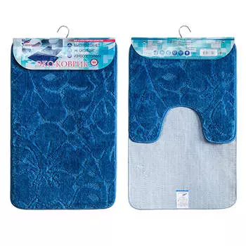 Набор ковриков для ванной шахинтекс эко 60*90+60*50 синий 56