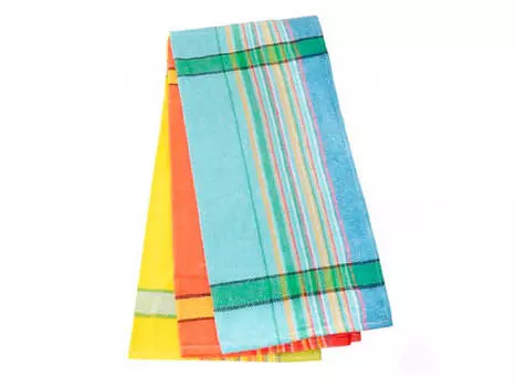 Набор кухонных полотенец дм 3шт 50*70см гербера желтый+голубой+персик кц-559-2064