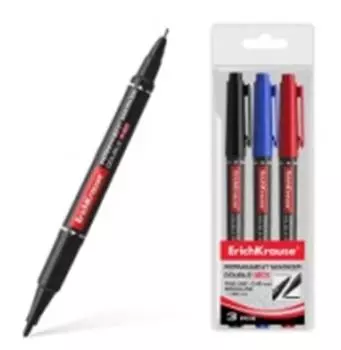 Набор маркеров Erich Krause 3цв перманентный двухсторонний p-80 27137