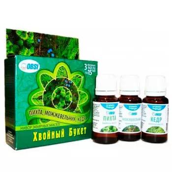 Набор масел эфирных хвойный букет пихта+можжевельник+кедр бс-25