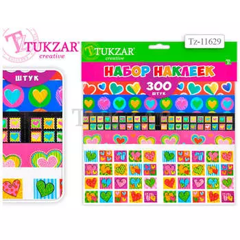 Набор наклеек сердечки 300шт 22*27см