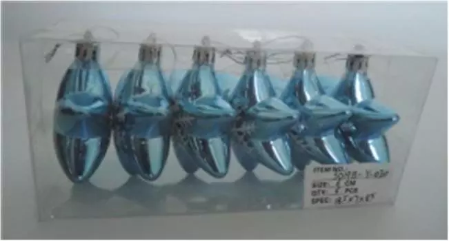 Набор ёлочных украшений Европа 8см в виде шестиконечных звёзд голубой 6шт sd19b-y-030