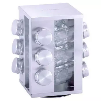 Набор ёмкостей д/специй 12 баночек прямоугольная подставка 7033