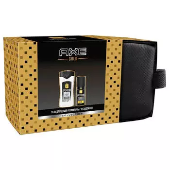 Набор подарочный акс голд гель д/душа и шампунь 250мл + дезодорант спрей 150мл + косме