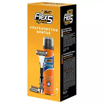 Набор подарочный BIC ультрачистое бритье 5-и лезвийная бритва+пена для бритья