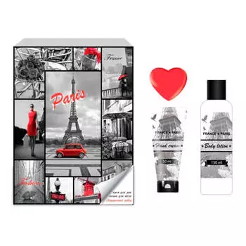 Набор подарочный черно-белые города №2 крем для рук + лосьон для тела + мыло туалетное