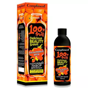 Набор подарочный Compliment апельсиновый фреш гель для душа+мочалка