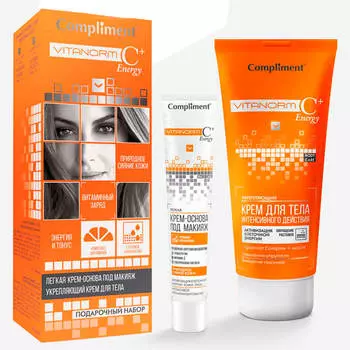 Набор подарочный Compliment Vitanorm крем-основа под макияж 50мл+крем для тела 250мл