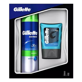 Набор подарочный Gillette гель для бритья + гель после бритья для чувствительной кожи