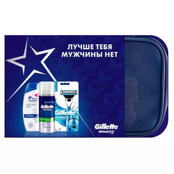 Набор подарочный Gillette Mach 3 старт станок с 1 кассетой+пена для бритья 100мл+шампунь 90мл+космет