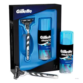 Набор подарочный Gillette мак 3 станок с 1 кассетой + гель для бритья