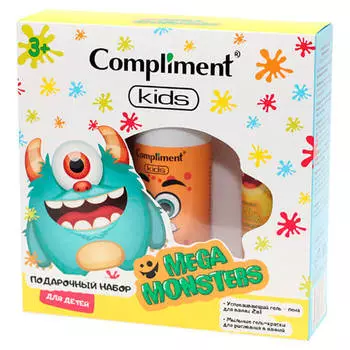 Набор подарочный Compliment Kids мегамонстерс гель-пена для ванны+краска для ванны голубая и желтая