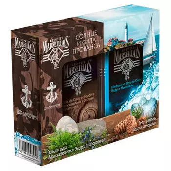 Набор подарочный Le Petit Marseillais гель-шампунь men 250мл кедр и минералы+гель для душа men 250мл