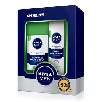 Набор подарочный нивея гель д/бритья + бальзам п/бритья успокаивающий