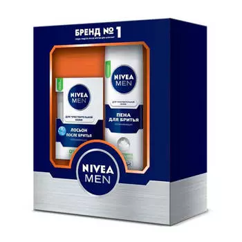 Набор подарочный нивея мен пена д/бритья + лосьон п/бритья 2в1 защита и уход
