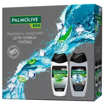 Набор подарочный Palmolive Men арктический ветер и очищение и уход гель 250мл+гель 250мл