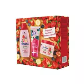 Набор подарочный шаума шампунь 400 мл смузи+маска д/волос 380 мл смузи+крем-гель д/душа фа спелые яг