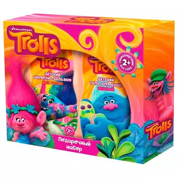 Набор подарочный тролли шампунь-бальзам для волос 300 мл+гель для купания 300 мл