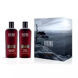Набор подарочный викинг блэк карбон шампунь-детокс для волос 300 мл+гель для душа 300 мл 128121