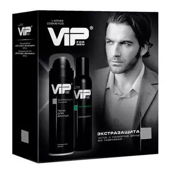 Набор подарочный вип экстразащита пена д/бритья + дезодорант