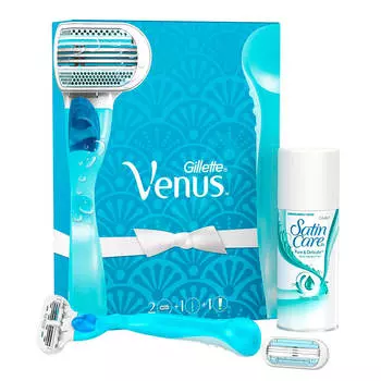 Набор подарочный жиллетт венус станок + 2 кассеты + гель д/бритья