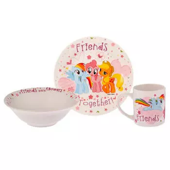Набор посуды My Little Pony 3 пр пу кружка 240мл+миска 18см+тарелка 19см mlps3-1