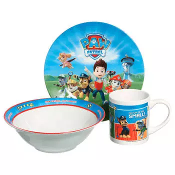 Набор посуды Щенячий патруль 3 пр пу кружка 240мл+миска 18см+тарелка 19см pps3-1