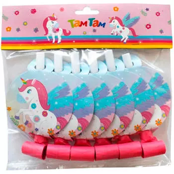 Набор язычков-свистулек Радужный единорог 6шт 354145