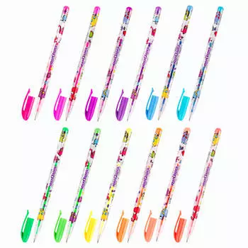 Набор ручек гелевых юнландия 12 шт неон 0, 5 мм 142806