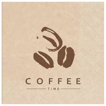 Салфетки букет эко 25 шт 33*33 см 2 слоя крафт кофе тайм