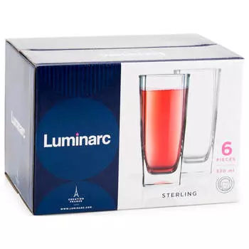 Набор стаканов 330мл 6шт LUMINARC стерлинг высокие h7666