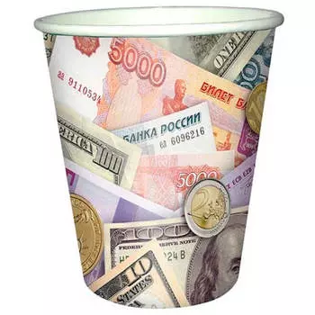 Набор стаканов патибум деньги 200мл 6шт бумажные