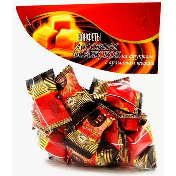 Конфеты Ассорти волжское 180г тоффи на фруктозе