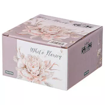 Набор тарелок-розеток 2пр 9,5см Lefard белый цветок серые 86-2438