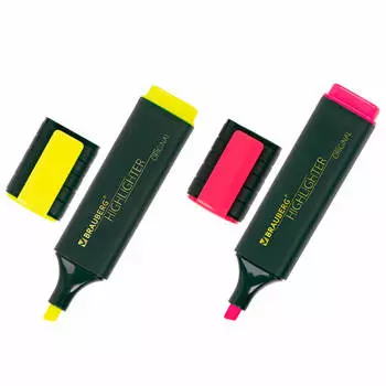 Набор текстовыделителей Brauberg 2шт желтый/розовый 151688